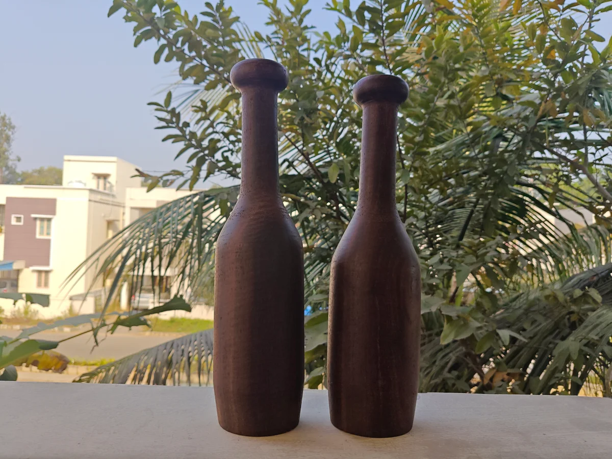 Arjun Wood Padi Karlai Set (Striped Design)