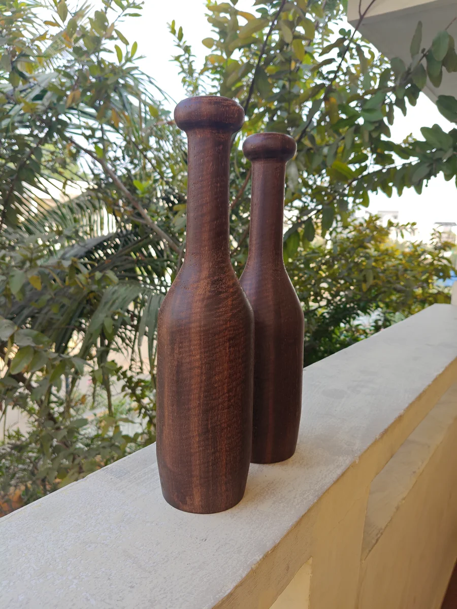 Arjun Wood Padi Karlai Set (Striped Design) 2