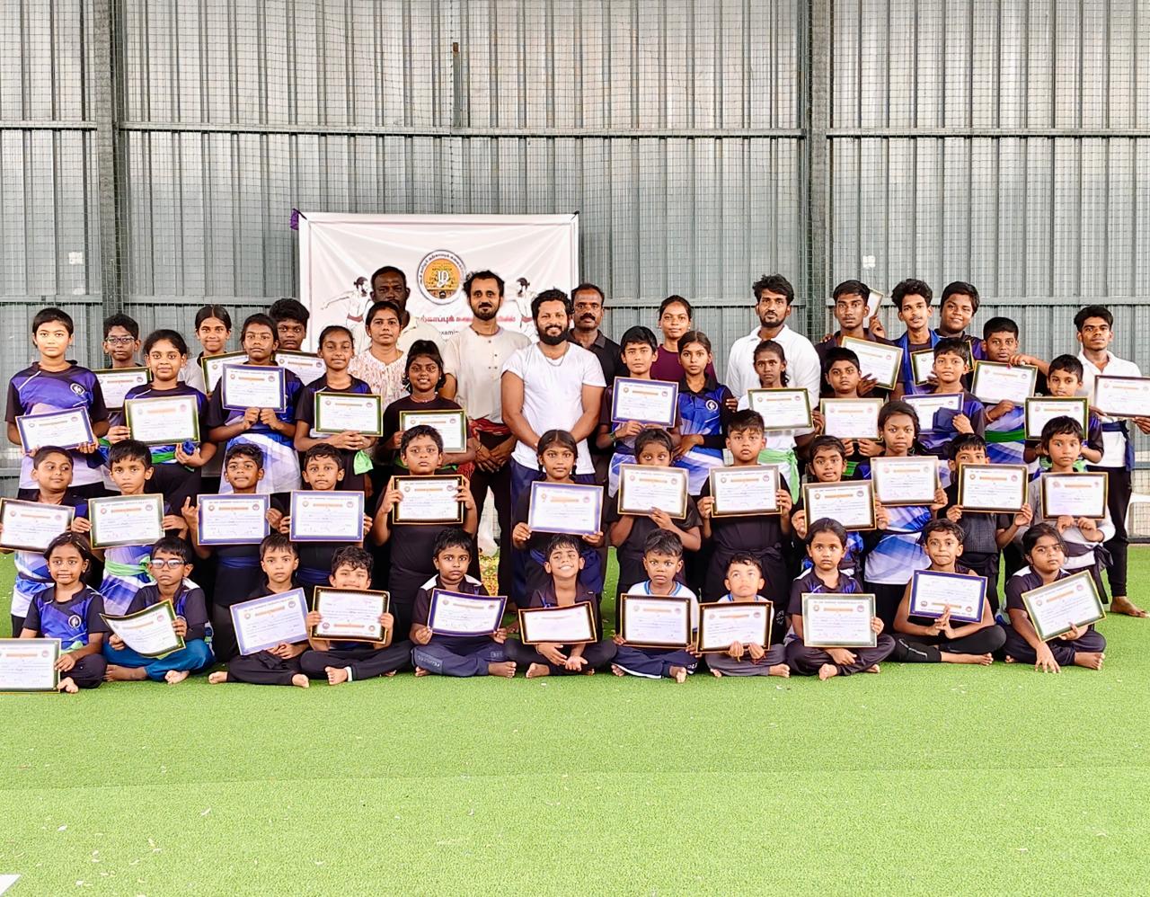 Veer Yodha students holding their certificates at the last grading ceremony